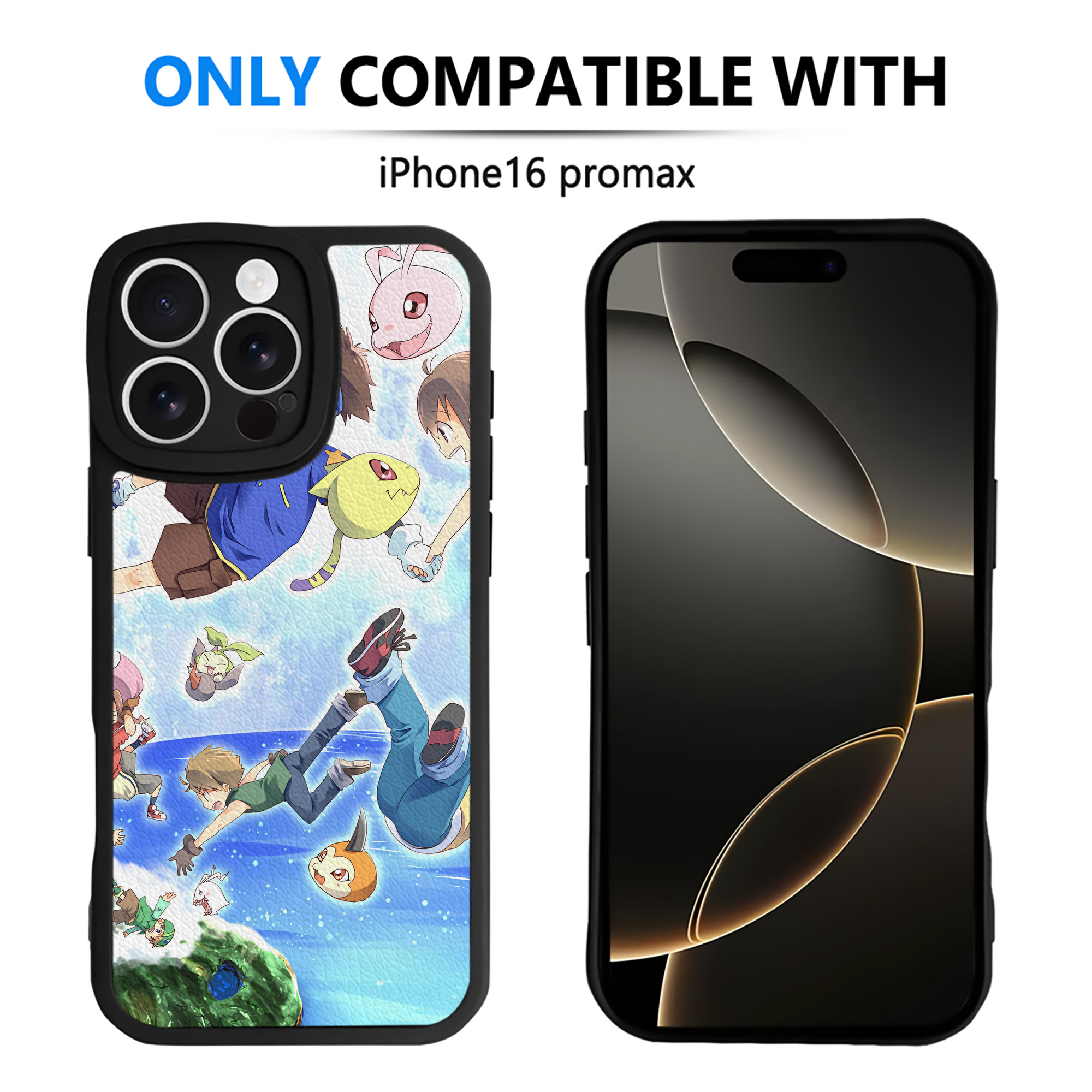 （画像用） Digimon デジタルモンスター/デジモン 【iPhone 16シリーズ対応】シリコンスマホケース（レザー調） 材質：シリコン